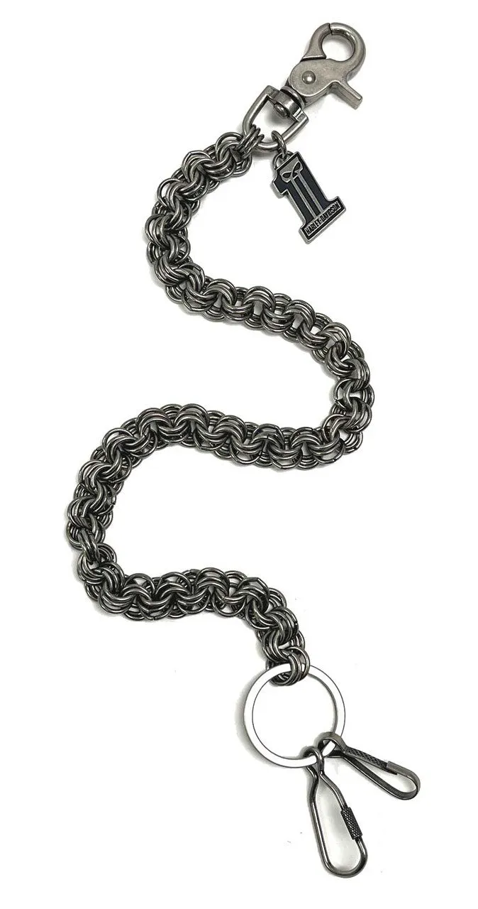 #1 Skull 24 inch Wallet Chain, Antique Nickel Finish