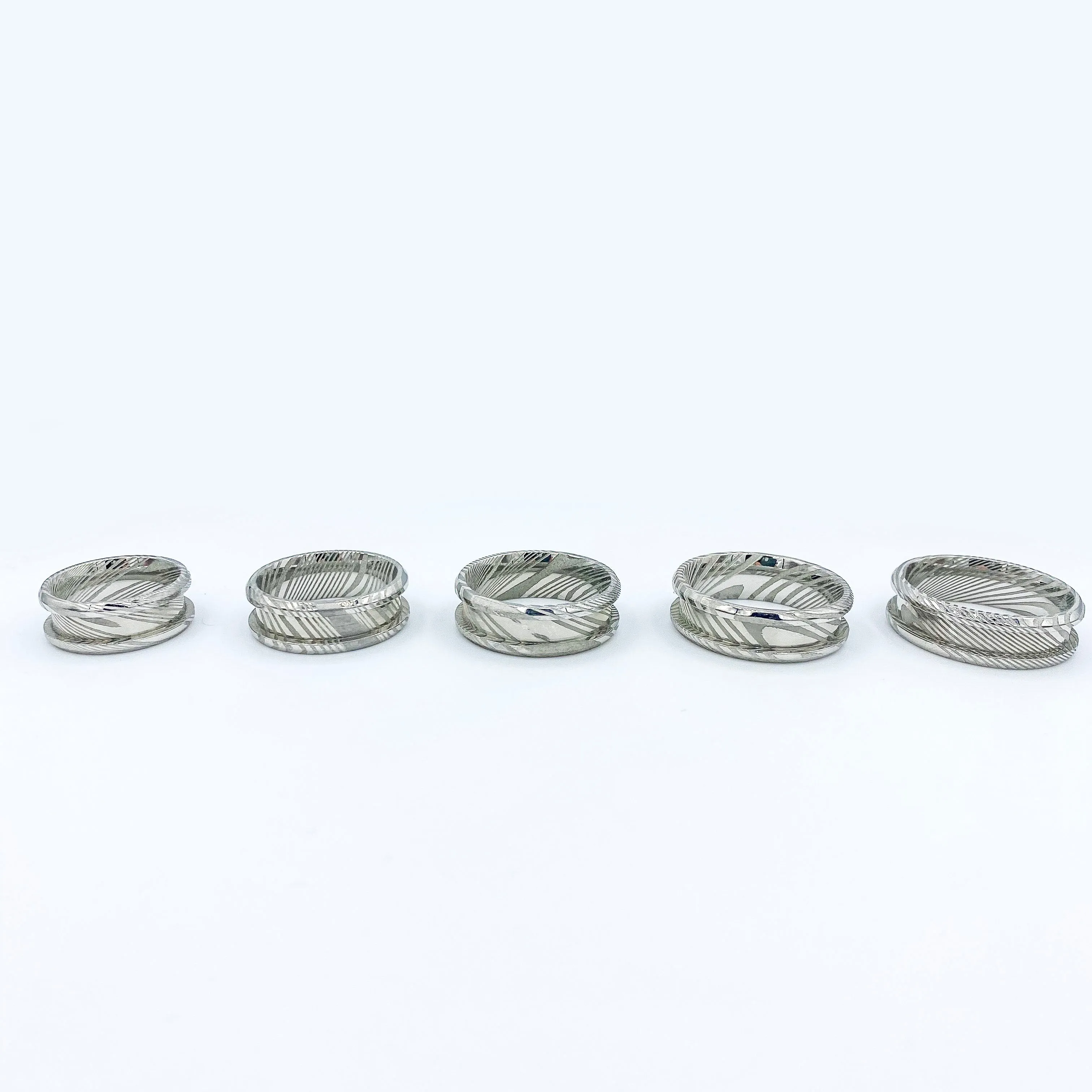 10 Pack - Damascus Ring Blank