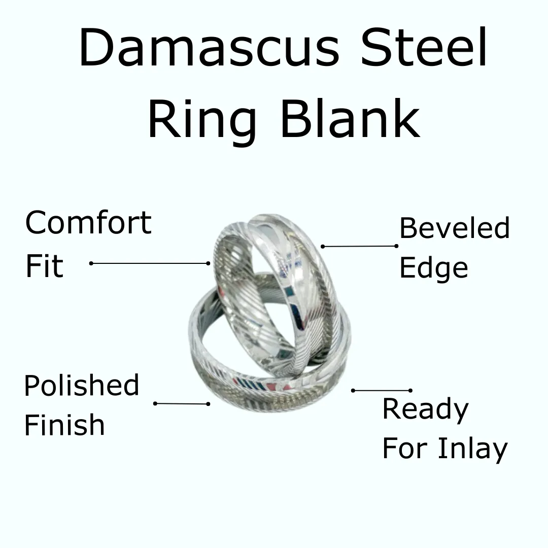 10 Pack - Damascus Ring Blank