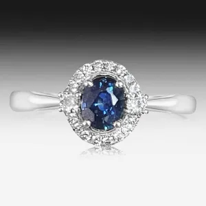 18kt White Gold Sapphire and Diamond ring