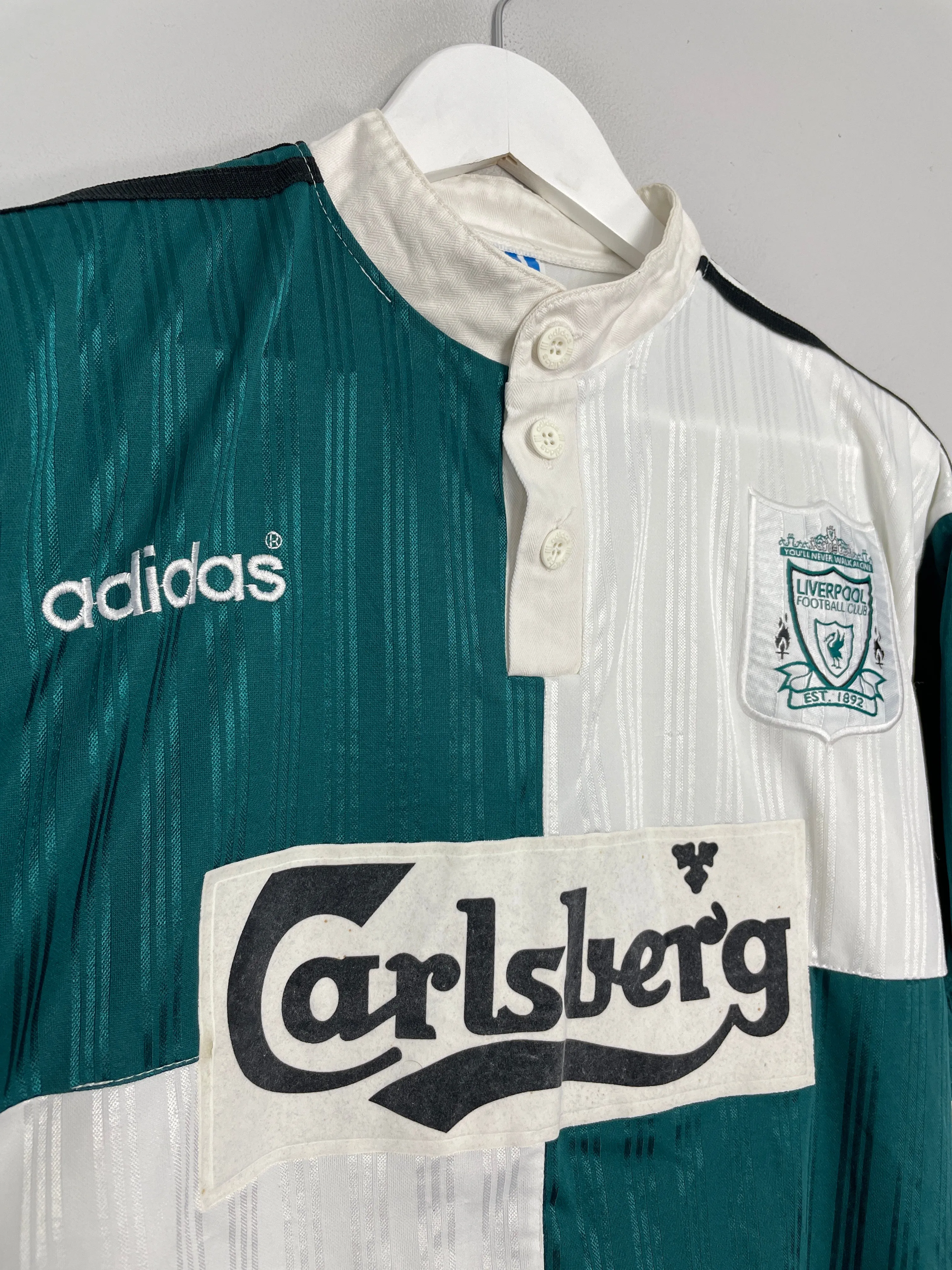 1995/96 LIVERPOOL AWAY SHIRT (L) ADIDAS