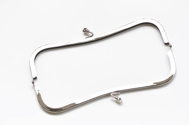 23cm Silver Purse Frame Handle Glue In Bag Hooks 23 x 7cm  ( 9" x 2.7")