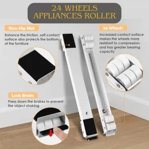 24 Wheel Heavy Duty Appliances Roller ( Holds Upto 200kg) Pack of 2