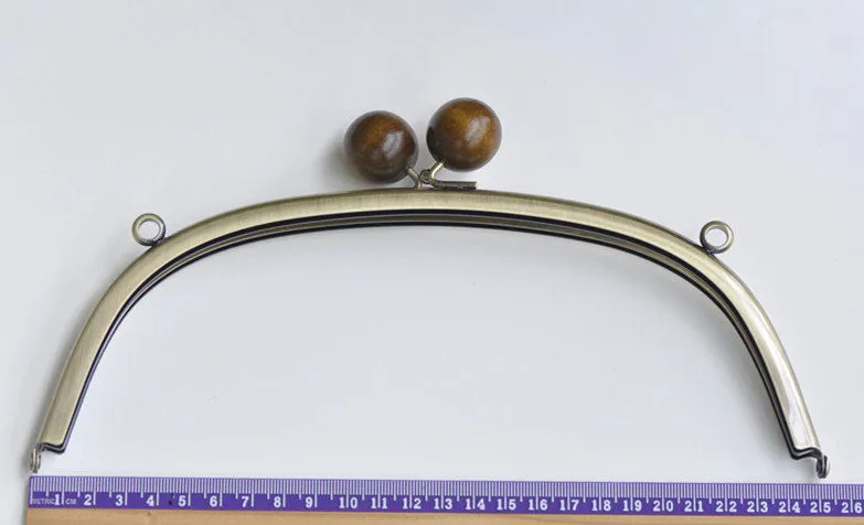 25cm (10") Retro Metal Purse Frame /Handle Purse Frame Silver And Bronze 25cmx9cm