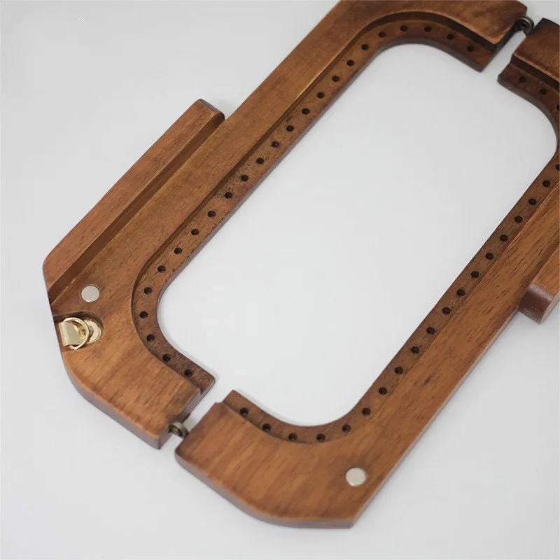 25cm Retro Purse Frame Wood Handle Purse Frame With Screws Pick Color