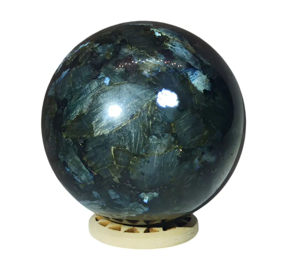 392G Larvikite Crystal Sphere