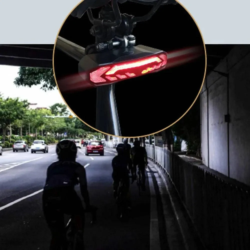 5in1 Bike Taillight with Turn Signals Anti-Theft Alarm LED Rear Light Waterproof with 6Models RC for MTB Road Bike Night Cycling