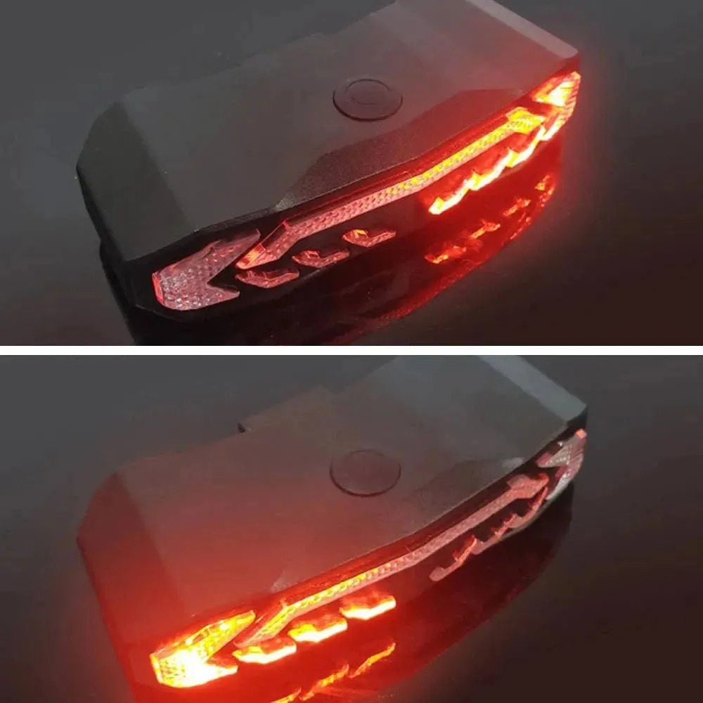 5in1 Bike Taillight with Turn Signals Anti-Theft Alarm LED Rear Light Waterproof with 6Models RC for MTB Road Bike Night Cycling