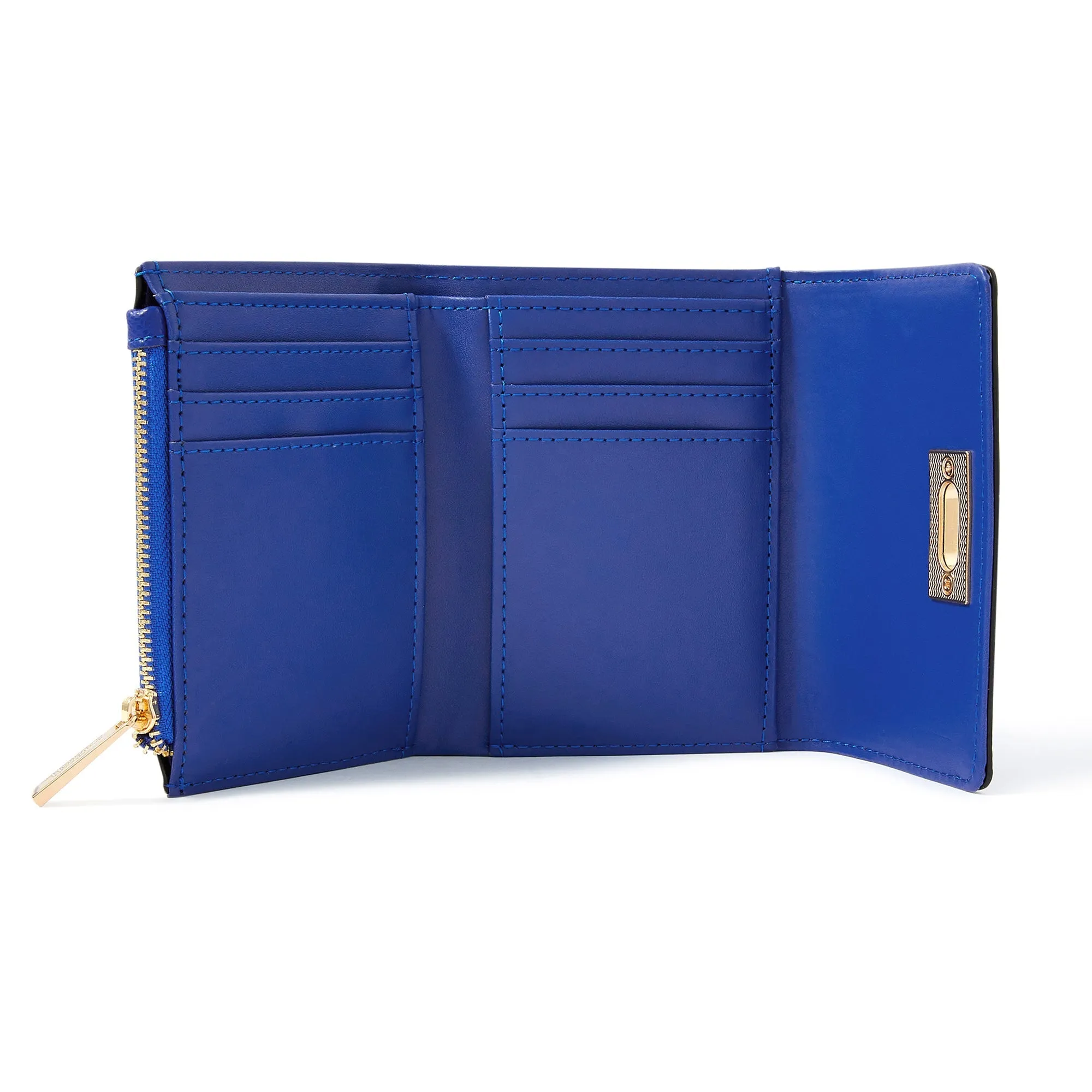 Accessorize London Women's Faux Leather Sandra Wallet - Blue