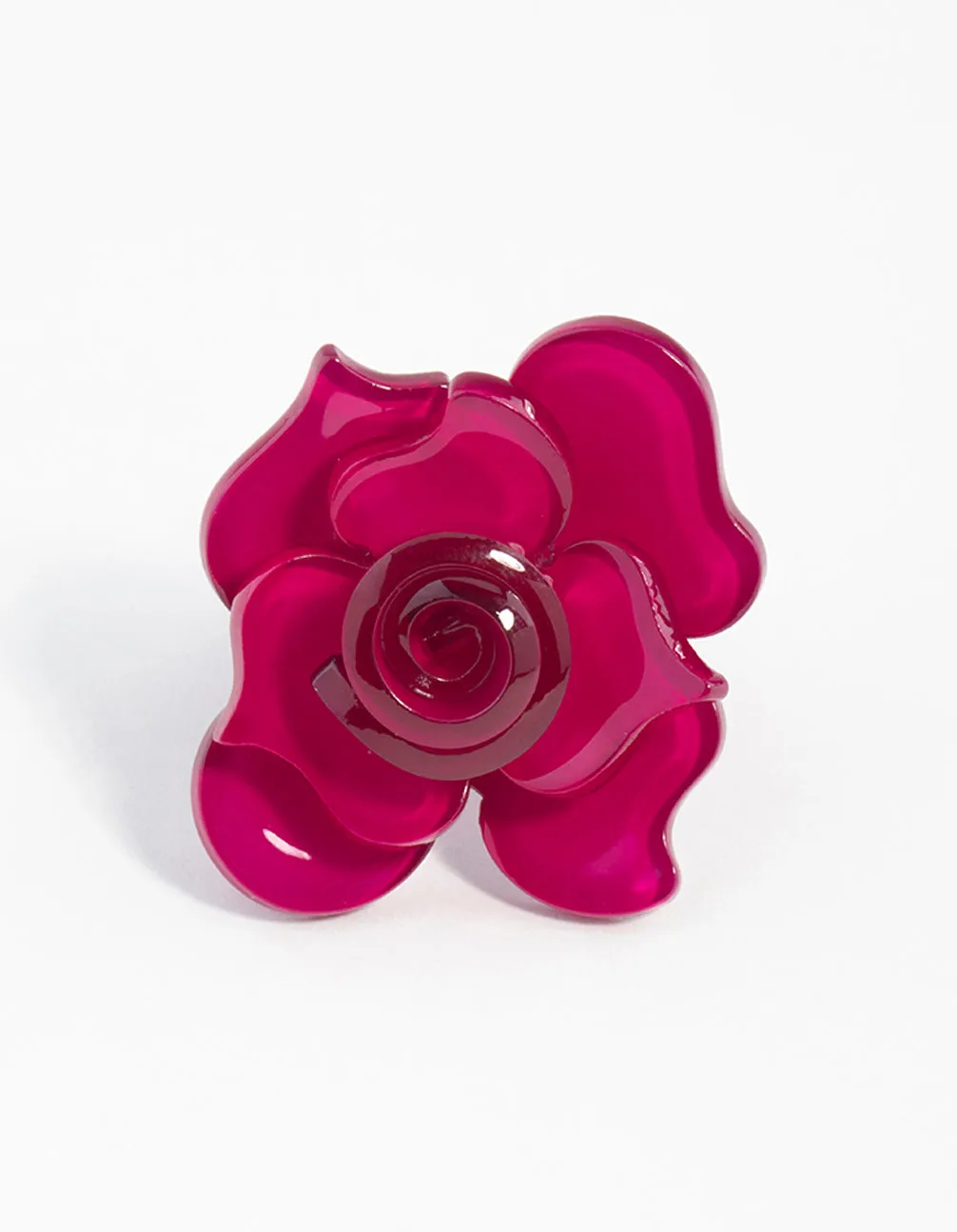 Acrylic Pink Flower Ring