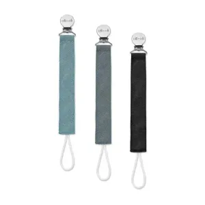 Ali   Oli - 3Pk Pacifier Clip Linen, Night