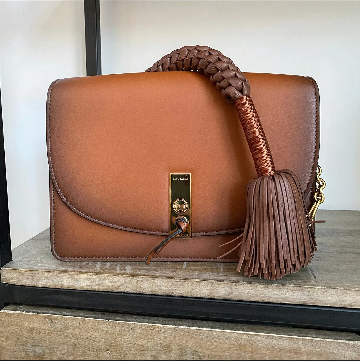 Altuzarra Brown Spring 2016 Runway Pom Pom Shoulder Bag