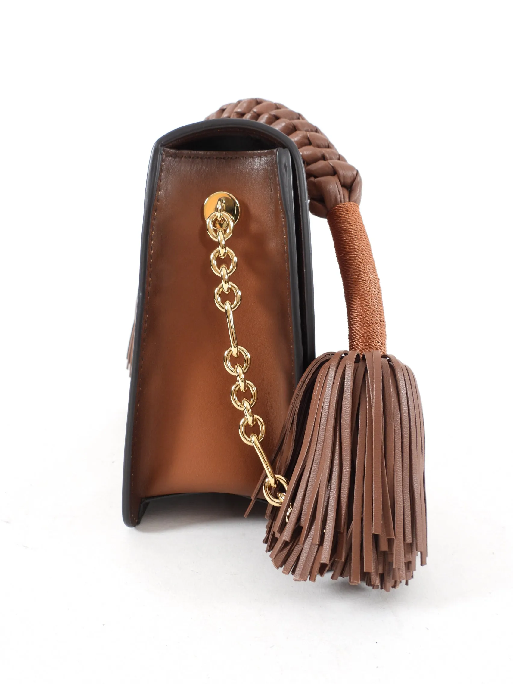 Altuzarra Brown Spring 2016 Runway Pom Pom Shoulder Bag