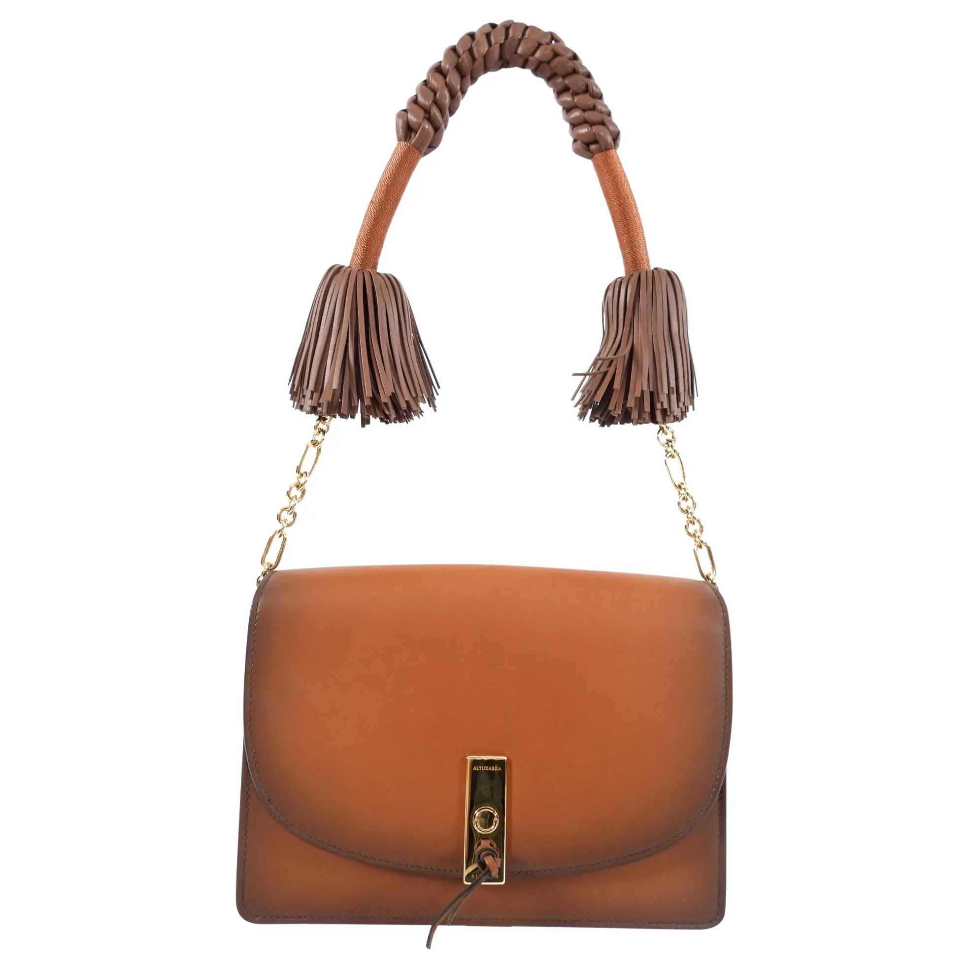 Altuzarra Brown Spring 2016 Runway Pom Pom Shoulder Bag