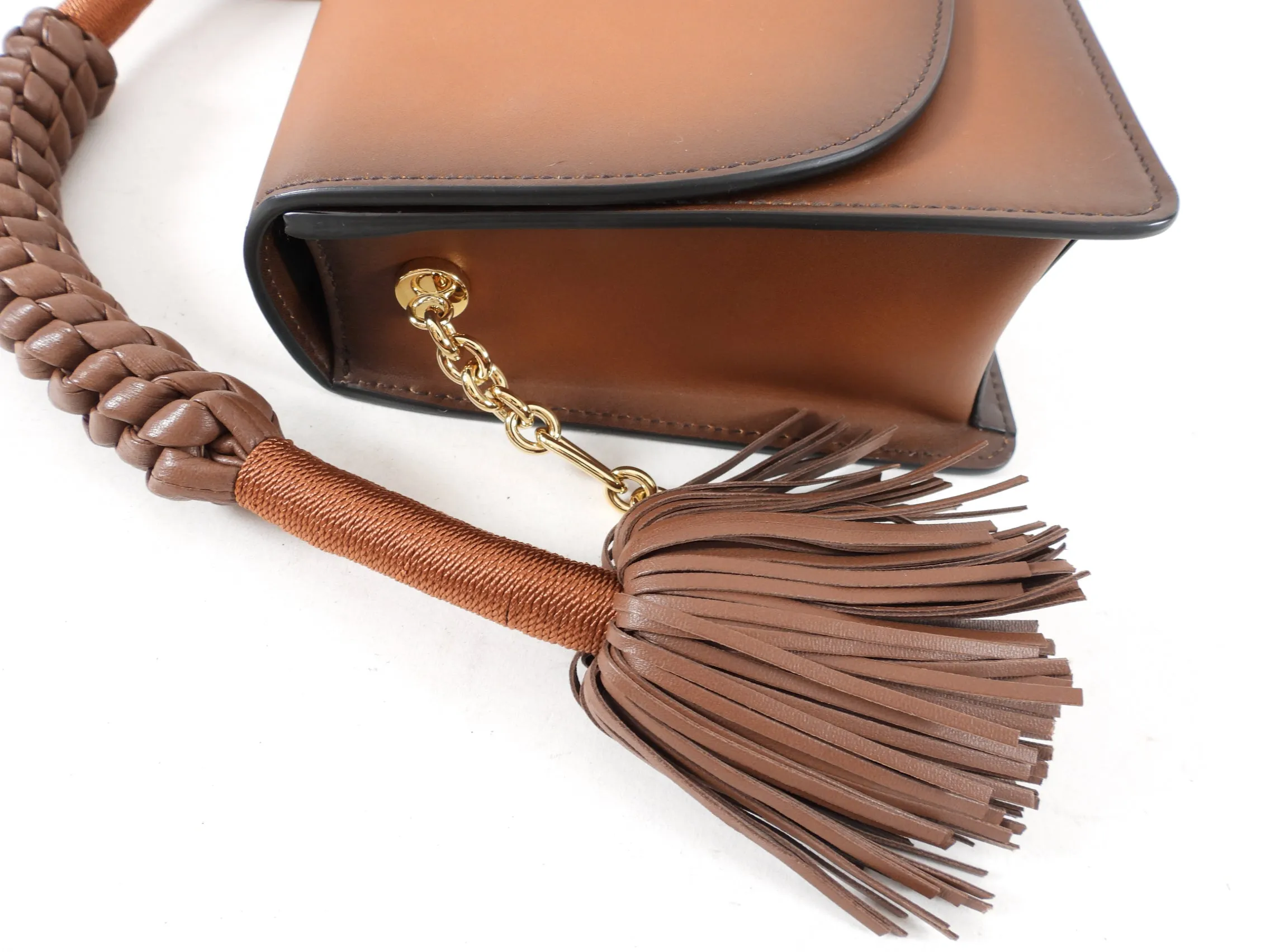 Altuzarra Brown Spring 2016 Runway Pom Pom Shoulder Bag