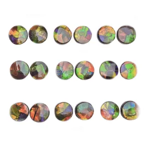 Ammolite Round Cabochons 12mm - 18 pieces