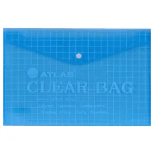 Atlas Document Bag "My Clear Bag" F/S, 12/pack, Blue