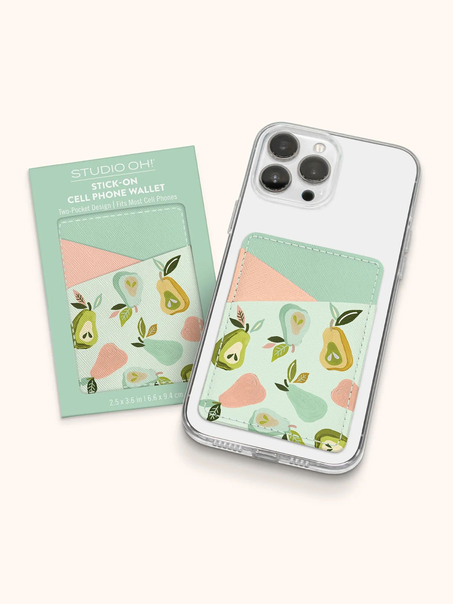 Au Pears Stick-On Cell Phone Wallet