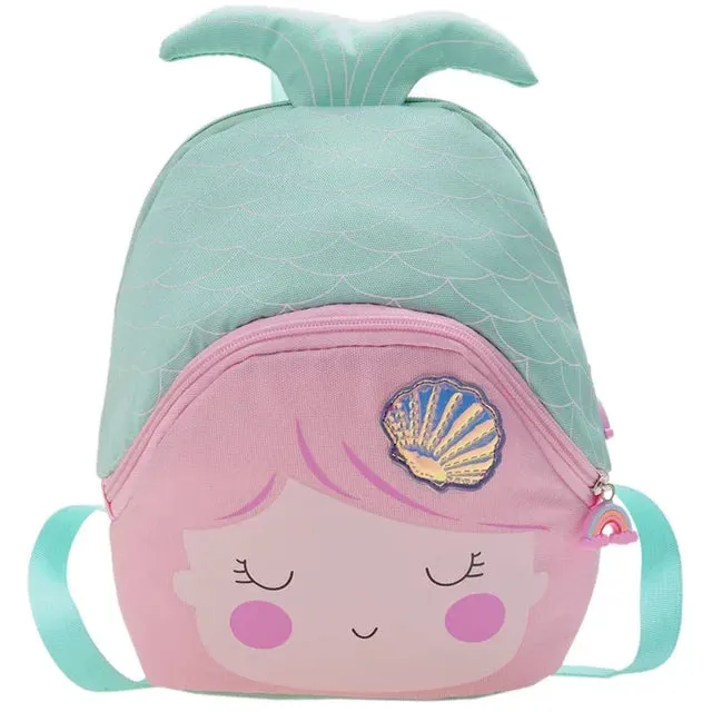 Backpack for Kids Girl Princess Schoolbag Mermaid Kindergarten Cute Toy Bag Embroidered Cute Animal Cartoon Backpack School Bag