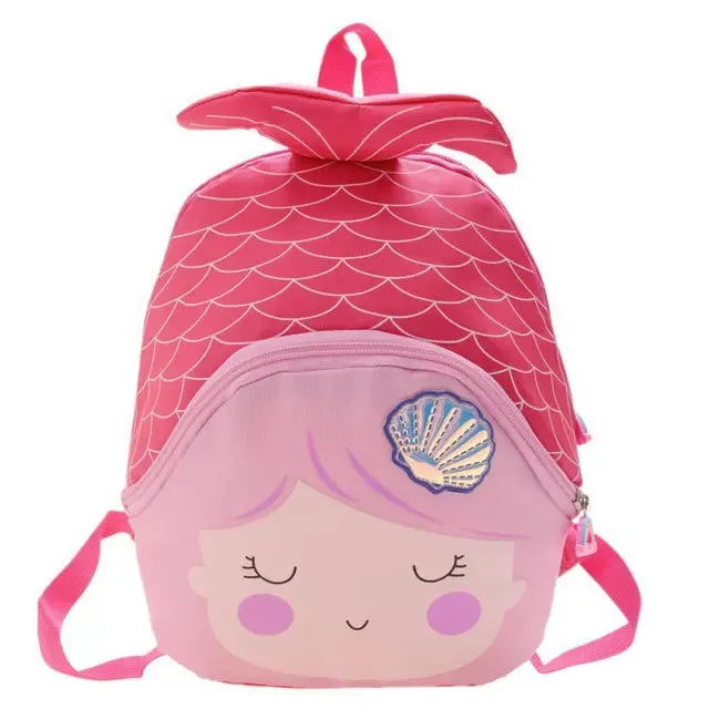 Backpack for Kids Girl Princess Schoolbag Mermaid Kindergarten Cute Toy Bag Embroidered Cute Animal Cartoon Backpack School Bag