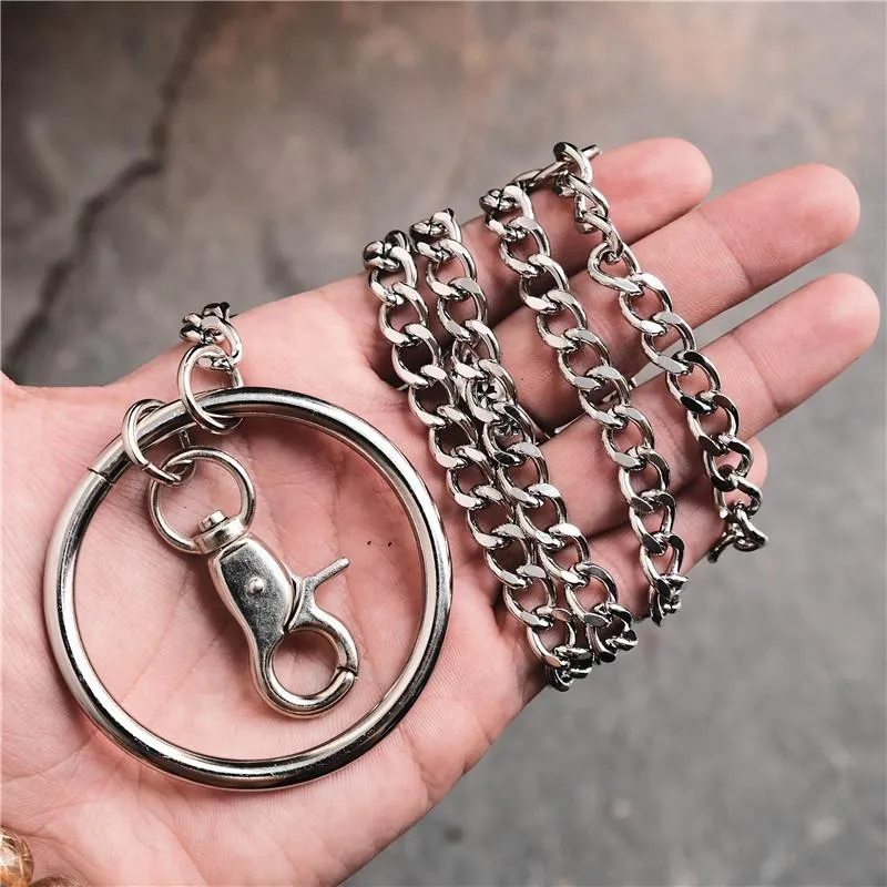 Badass Men's Womens Silver Ring  Pants Chain Long Wallet Chain Biker Wallet Chain For Men