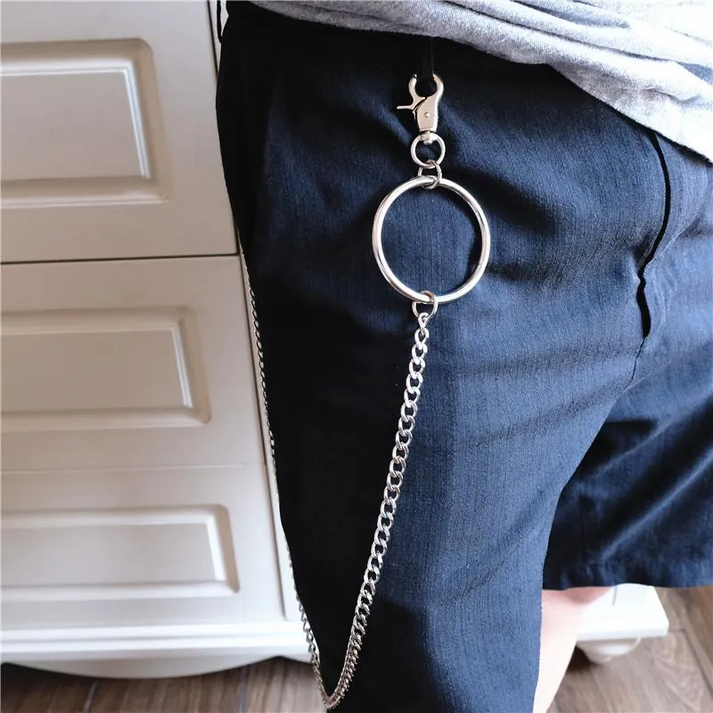 Badass Men's Womens Silver Ring  Pants Chain Long Wallet Chain Biker Wallet Chain For Men