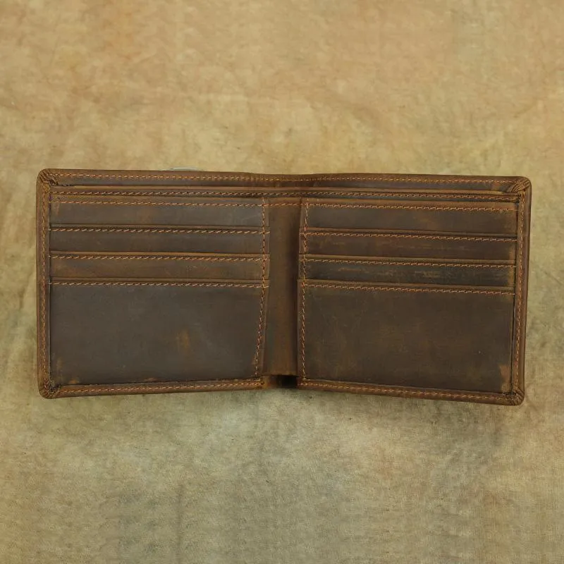 Bifold Leather Mens Slim Wallet Small Wallet billfold Wallet Front Pocket Wallet for Men