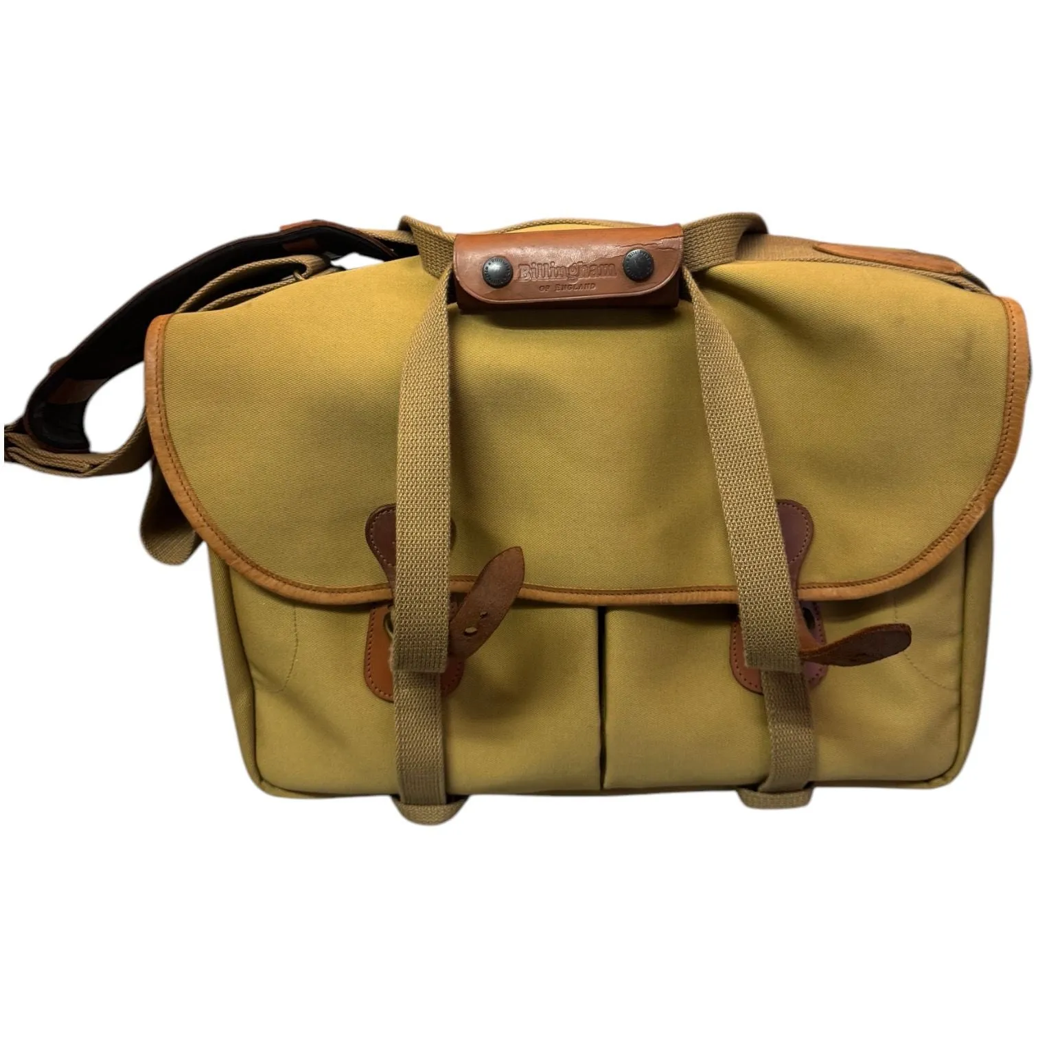 Billingham Shoulder Bag (Canvas, Khaki with Tan Leather Trim)