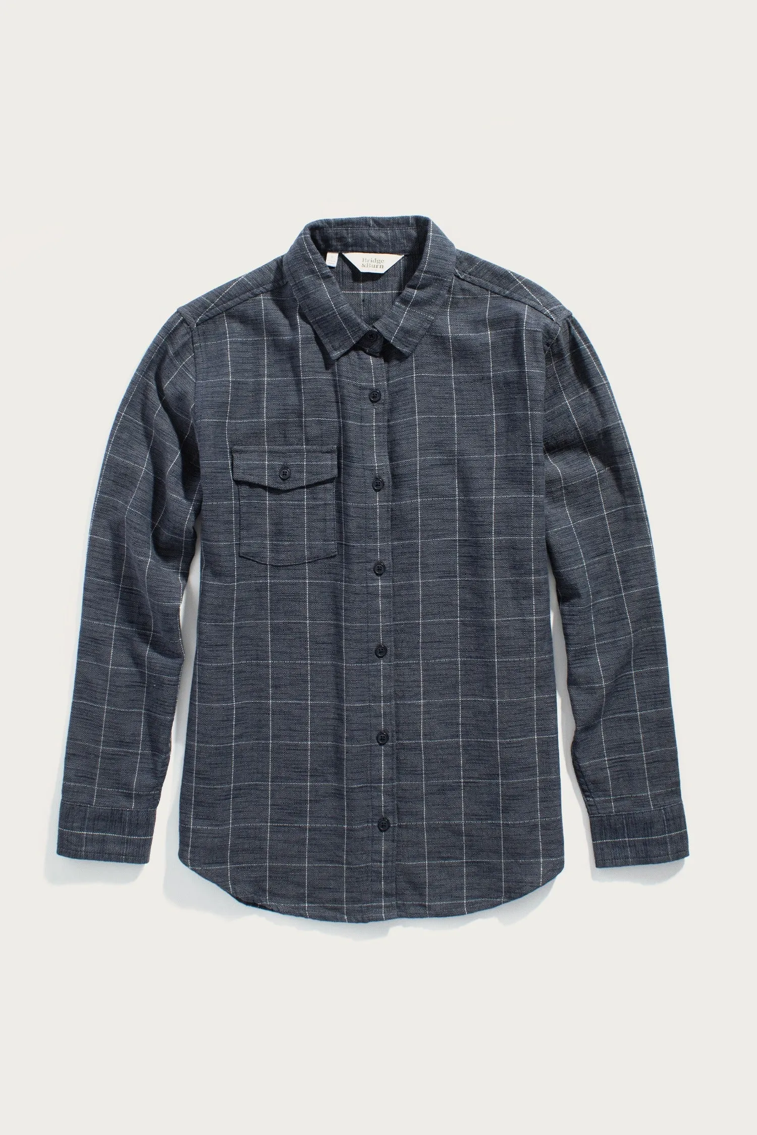 Bird Shirt / Slate Textured Windowpane