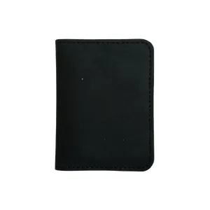 Black Leather Bifold Card Holder - Mini Wallet