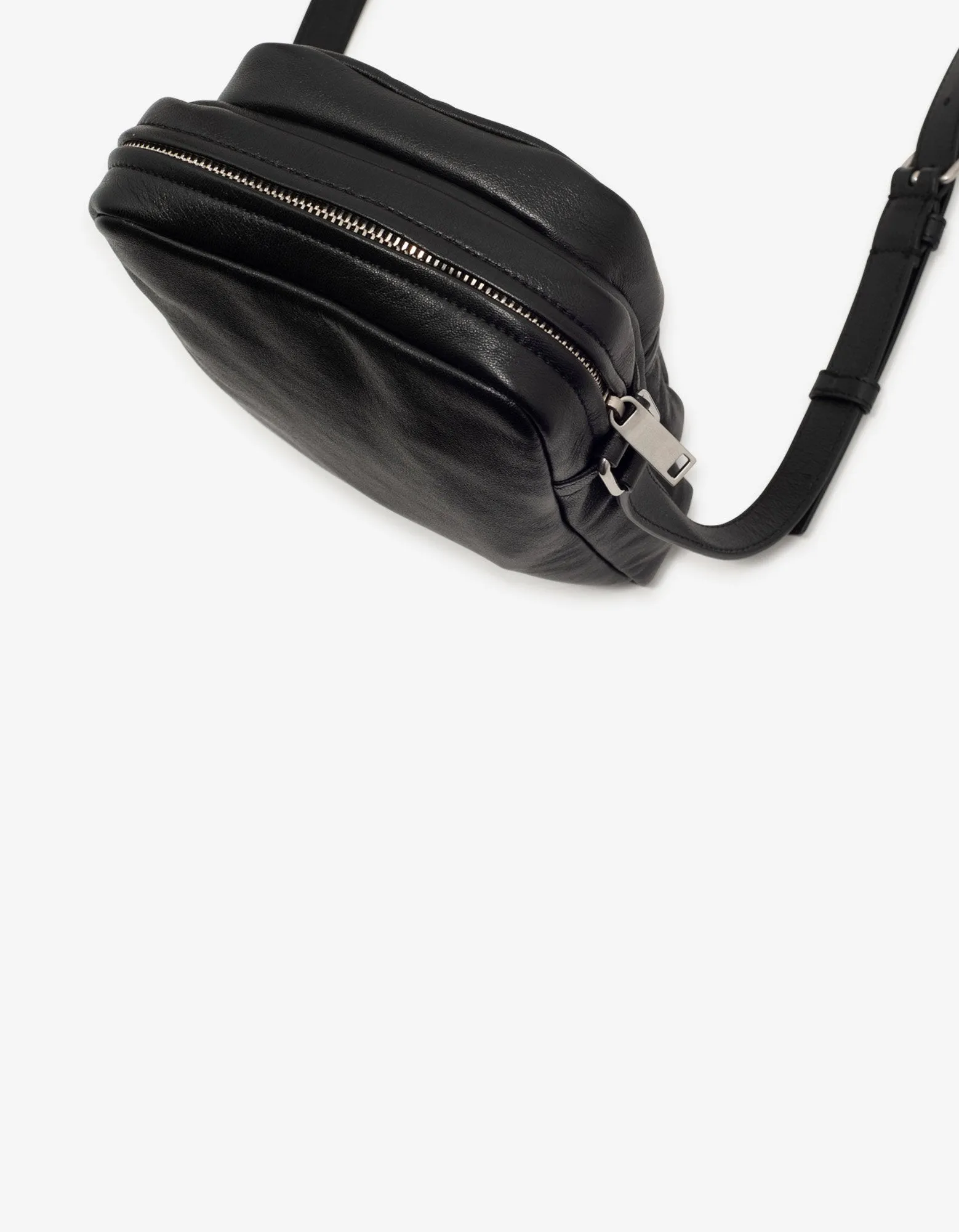 Black Leather Brad Pouch