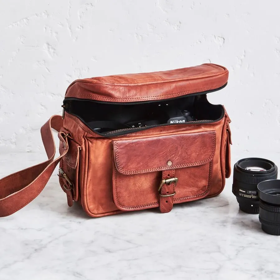 Black Leather Camera Bag