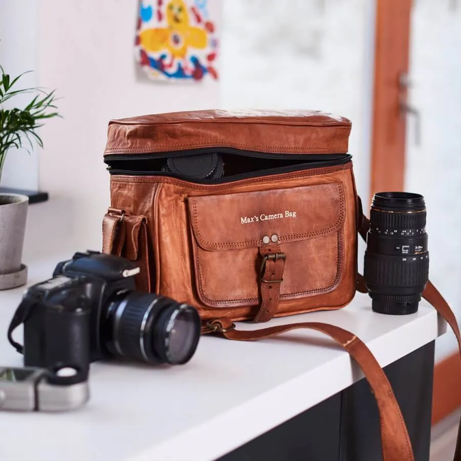 Black Leather Camera Bag