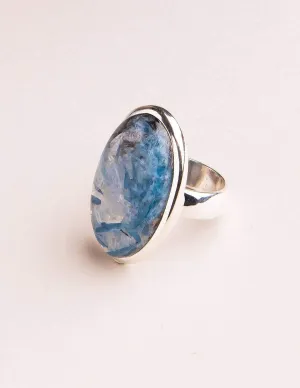 Blue Kyanite Gemstone Ring - Adjustable