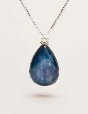 Blue Kyanite Teardrop Pendant Necklace