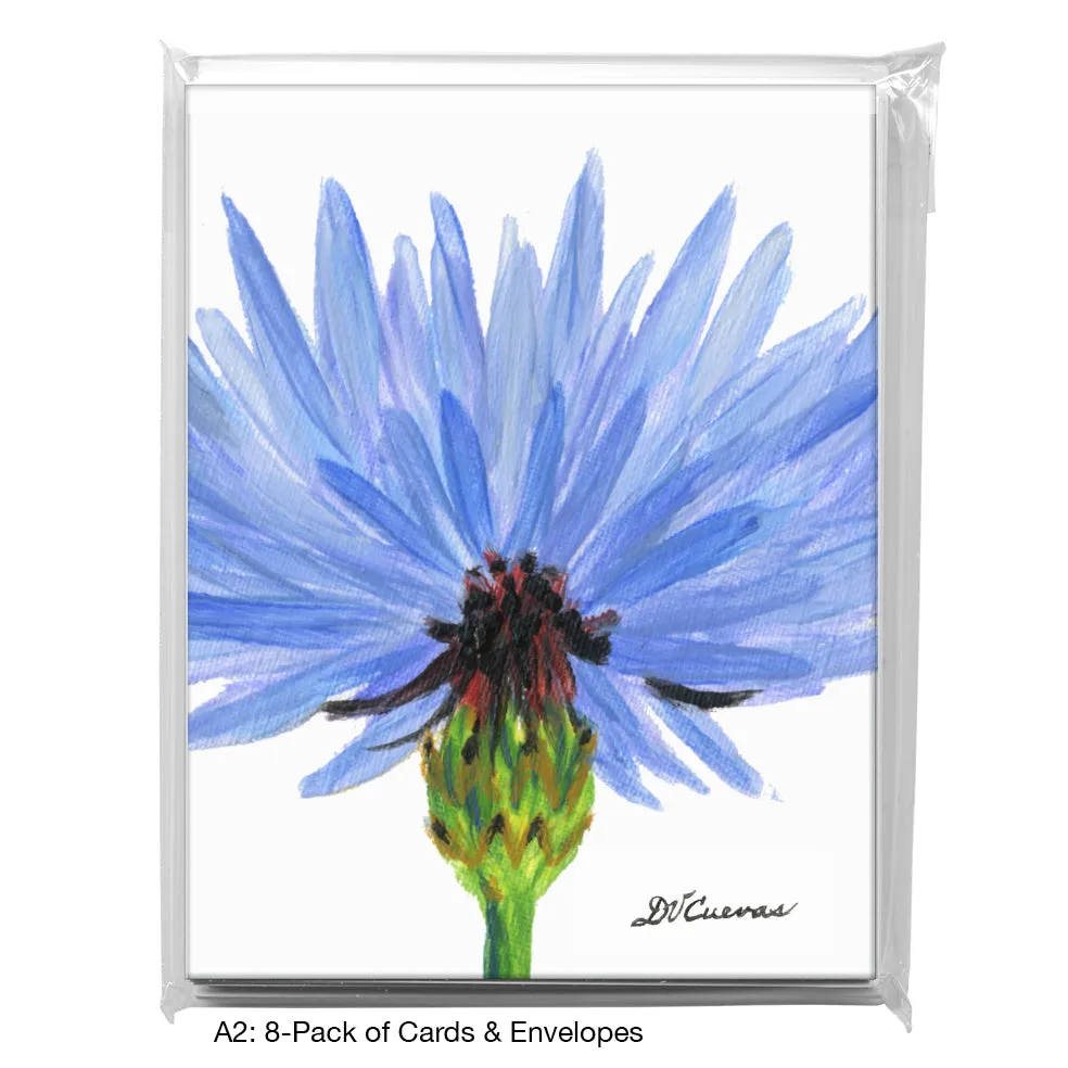 Blue Wild Flower Stem, Greeting Card (7728J)