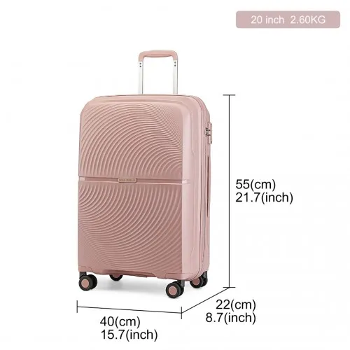 British Traveller 20 Inch Spinner Hard Shell Suitcase with TSA Lock - Nude | Durable, Lightweight, and Stylish