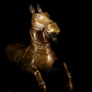 Bronze Utsava Murti Horse From Karnataka - 19th Century