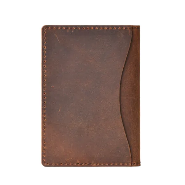 Brown Grained Leather Card Holder 棕色真牛皮信用卡套 CH19023