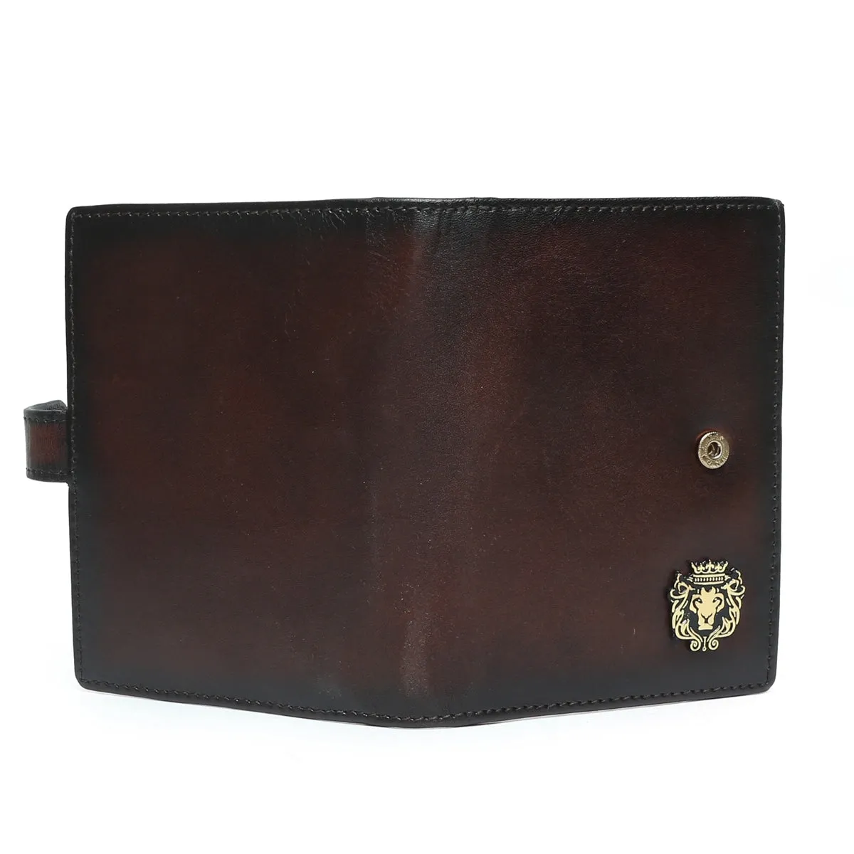 Brown Leather Passport Holder with Foldable Boarding Pass Pocket By Brune & Bareskin