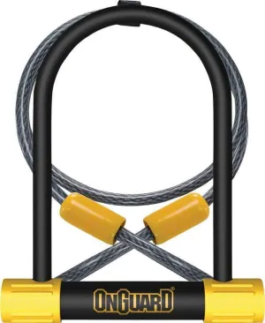 BullDog Series U-Lock - 4.5 x 9", Keyed, Black, Includes 4' cable and bracket