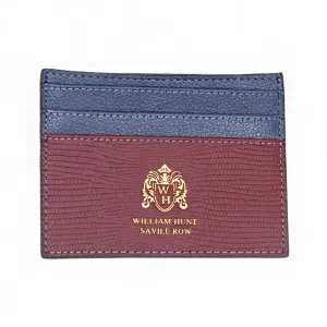 Burgundy / Blue Leather WH Card Holder