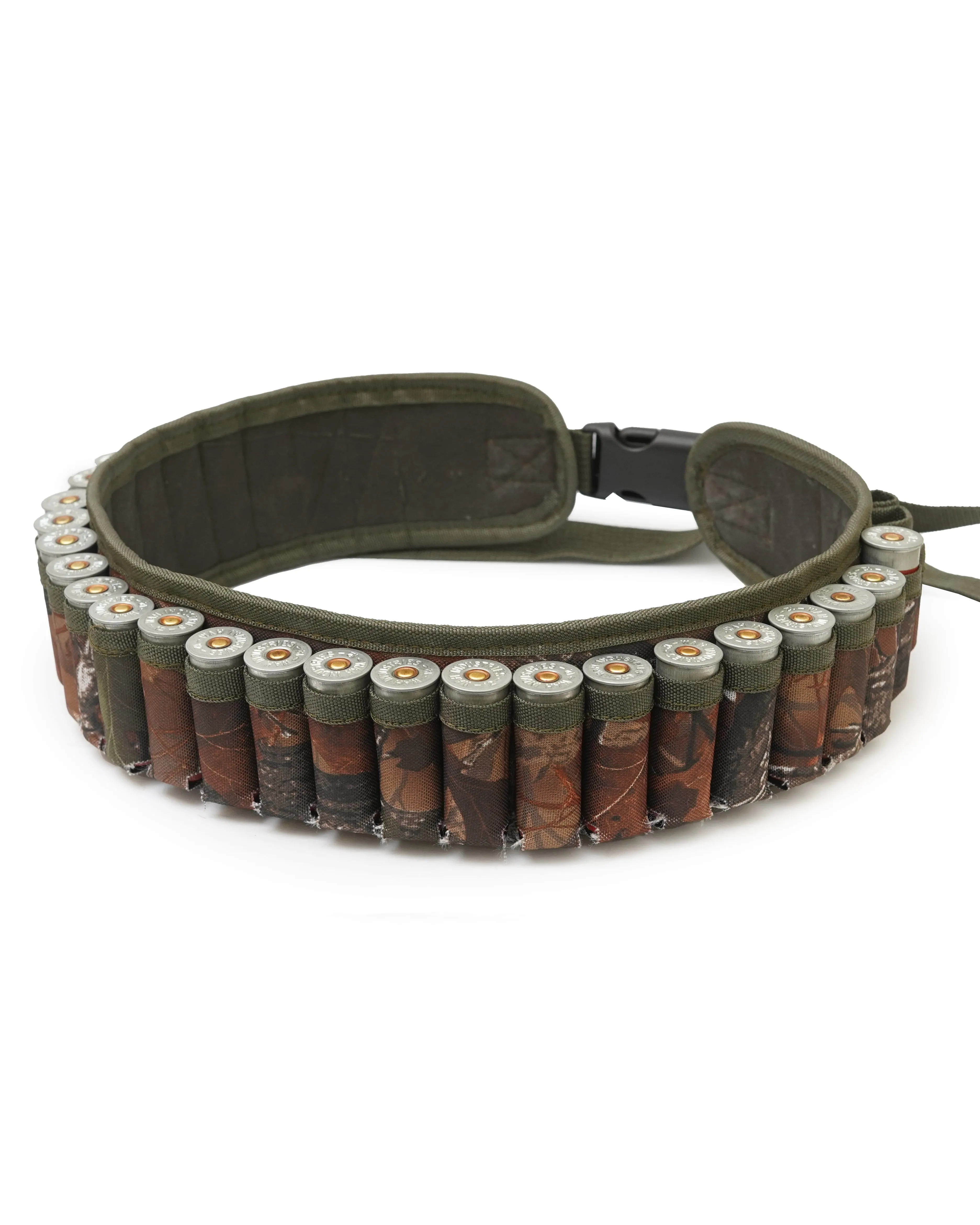 Camouflage Cartridge Belt with Canvas Shotgun Shell Holder