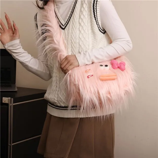 Cartoon Fluffy Crossbody Bag