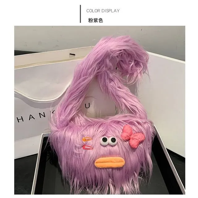 Cartoon Fluffy Crossbody Bag