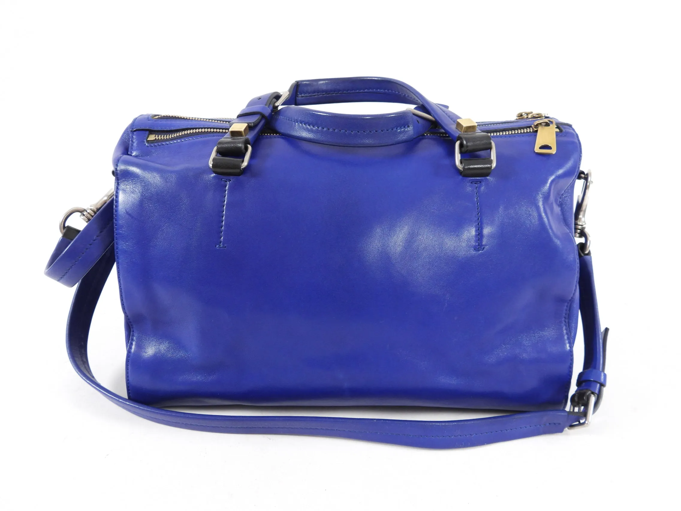 Celine Blue Leather Duffle Two-Way Bag