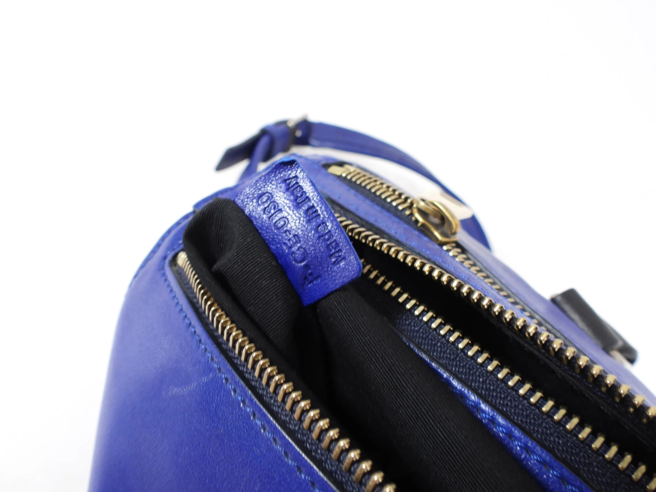 Celine Blue Leather Duffle Two-Way Bag