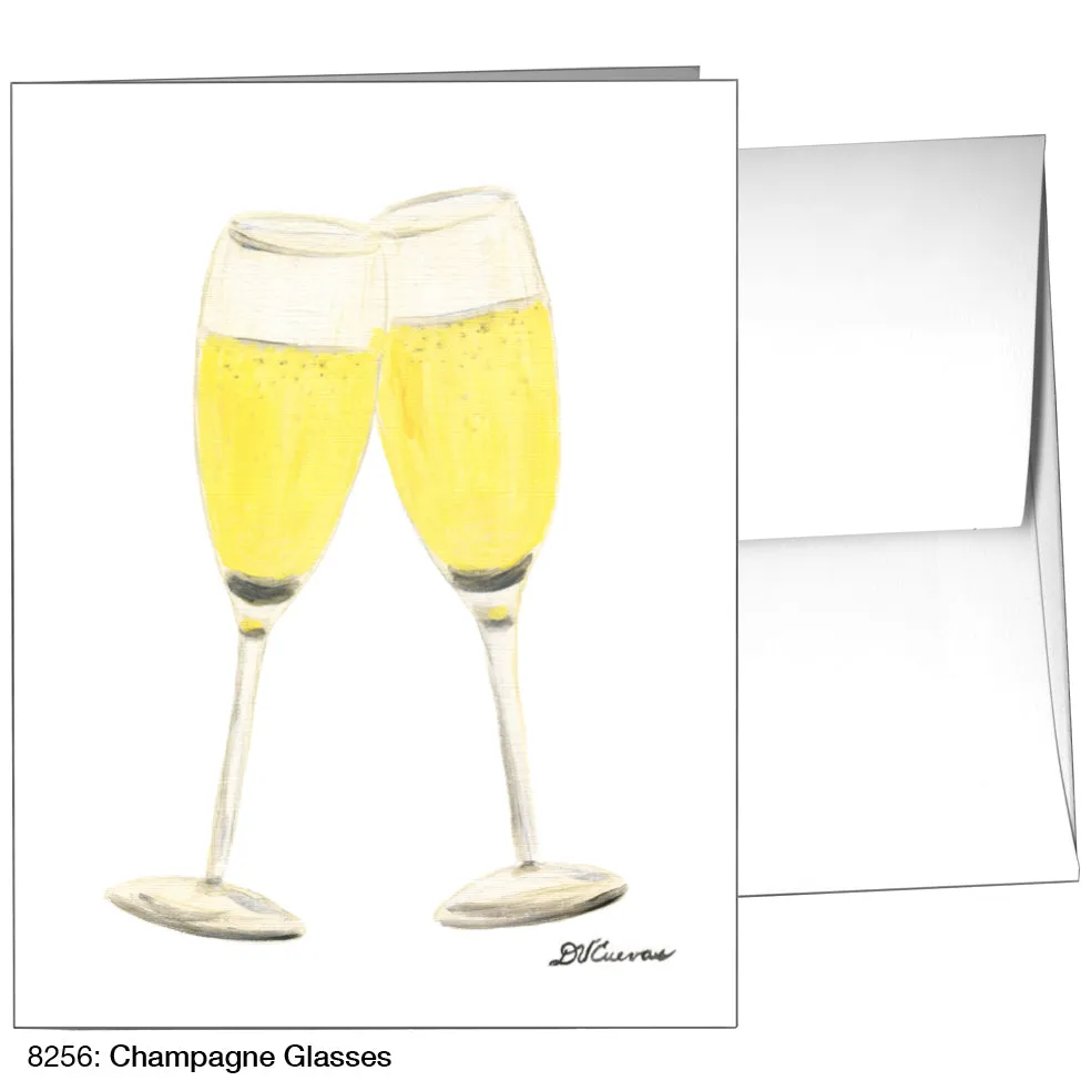 Champagne Glasses, Greeting Card (8256)