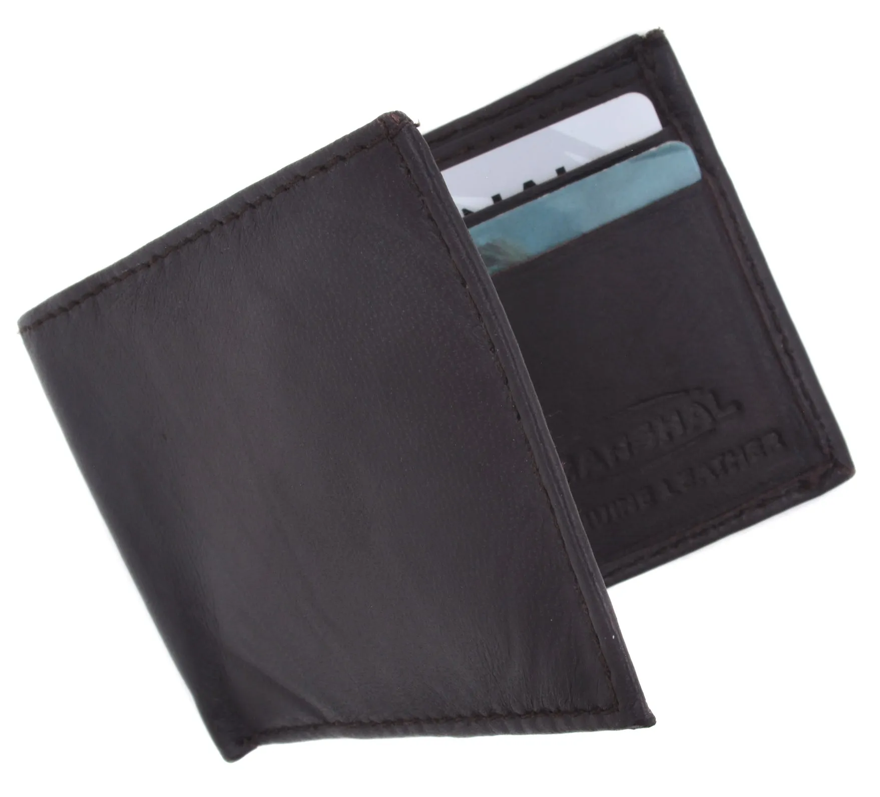 Children/Kids Slim Black Leather Lamb Mini Bifold Wallet 85