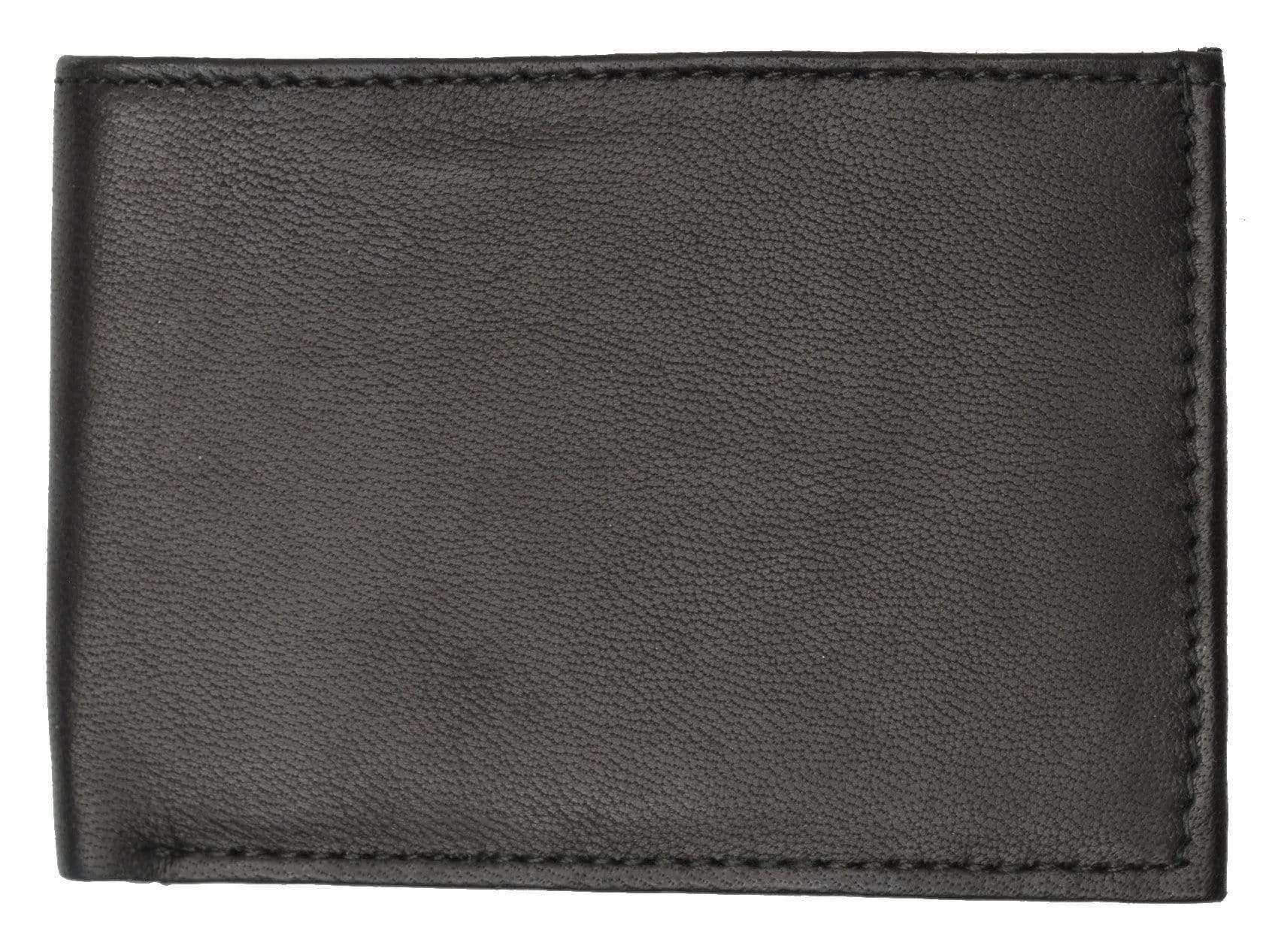 Children/Kids Slim Black Leather Lamb Mini Bifold Wallet 85